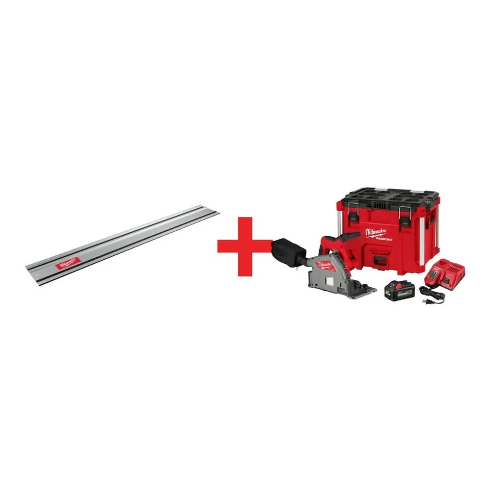 M18 FUEL 18V Lithium-Ion Brushless Cordless 6-1/2 in. Plunge Track Saw Kit with 55 in. Track Saw Guide Rail