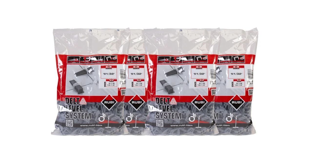 Rubi Leveling Systems DELTA Clips 1/32" (1mm) 3-12mm (Box-2400 un)