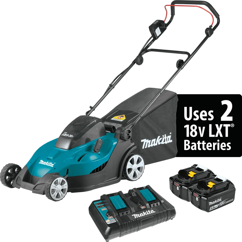 36V (18V X2) LXT? 17" Lawn Mower Kit (5.0Ah), Ergonomic design, XML02PT