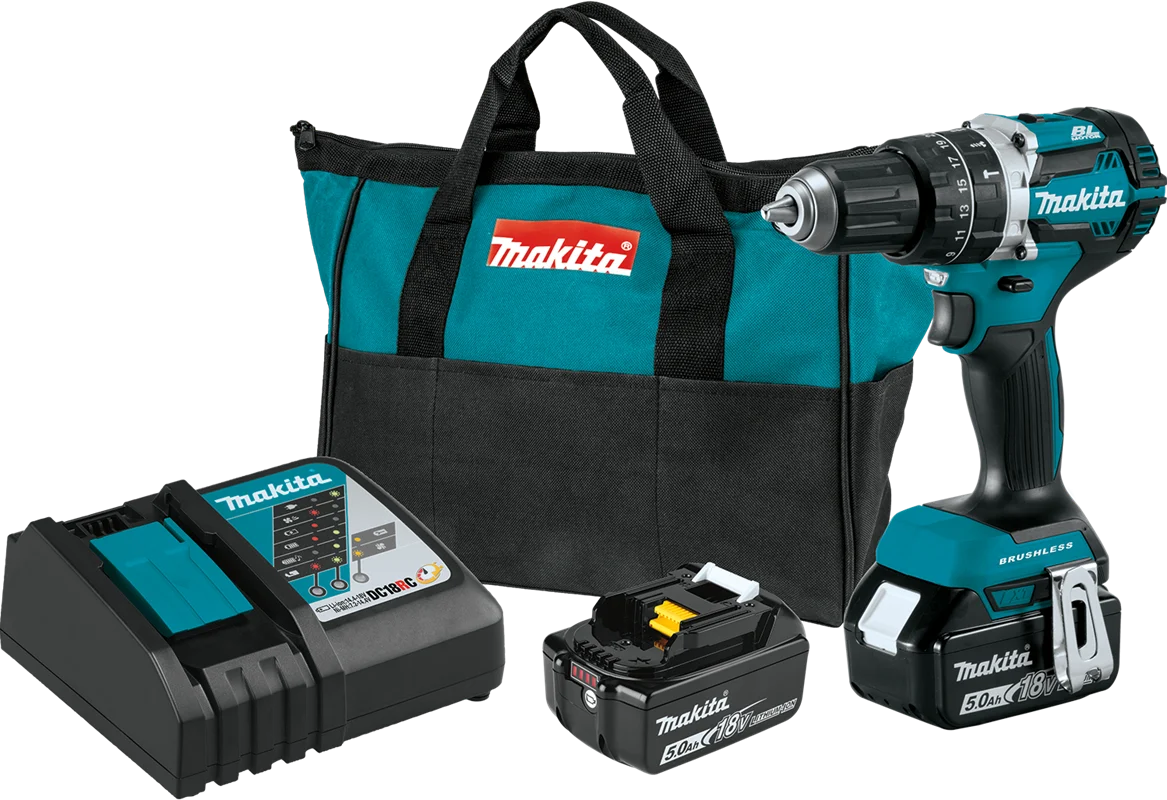 18V LXT? Lithium-Ion Compact Brushless Cordless 1/2" Hammer Driver-Drill Kit (5.0Ah), Compact design, XPH12T