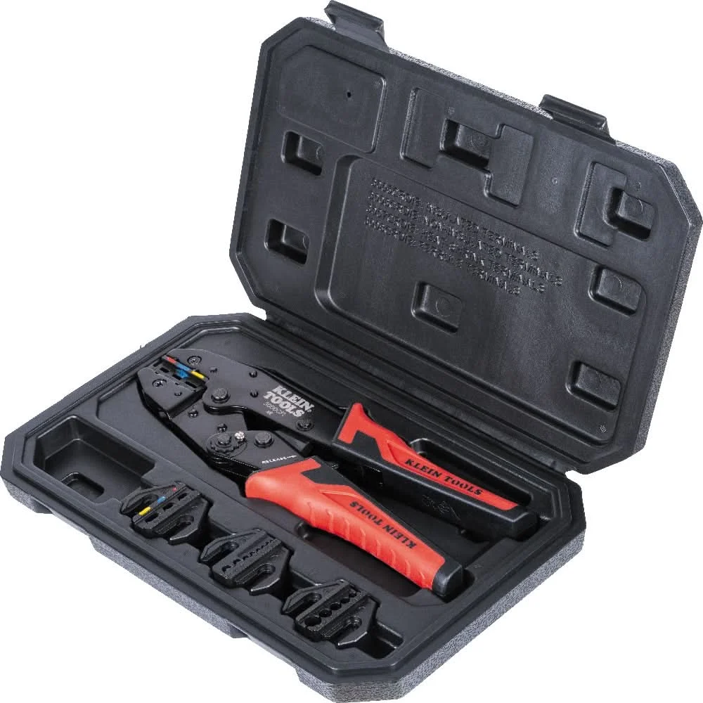 Klein Tools 3000CRKIT Ratcheting Terminal Crimper Set, 10-22 AWG