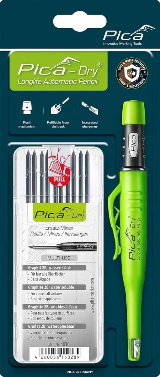 Pica 30403 Dry Long-Life Pencil and Graphite Refill Set