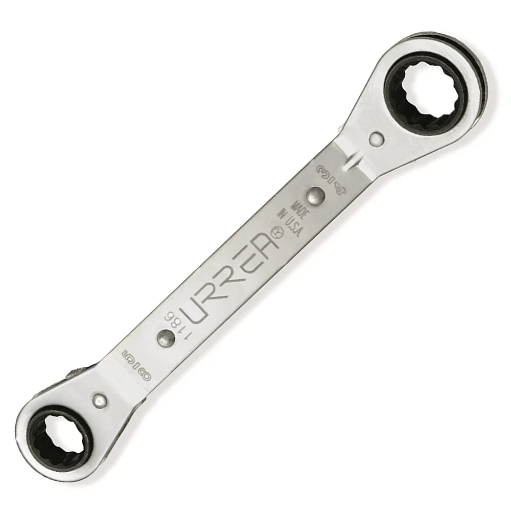 URREA Offset Metric Ratcheting Box-End Wrench 19 x 21 mm,12 Point,1187M