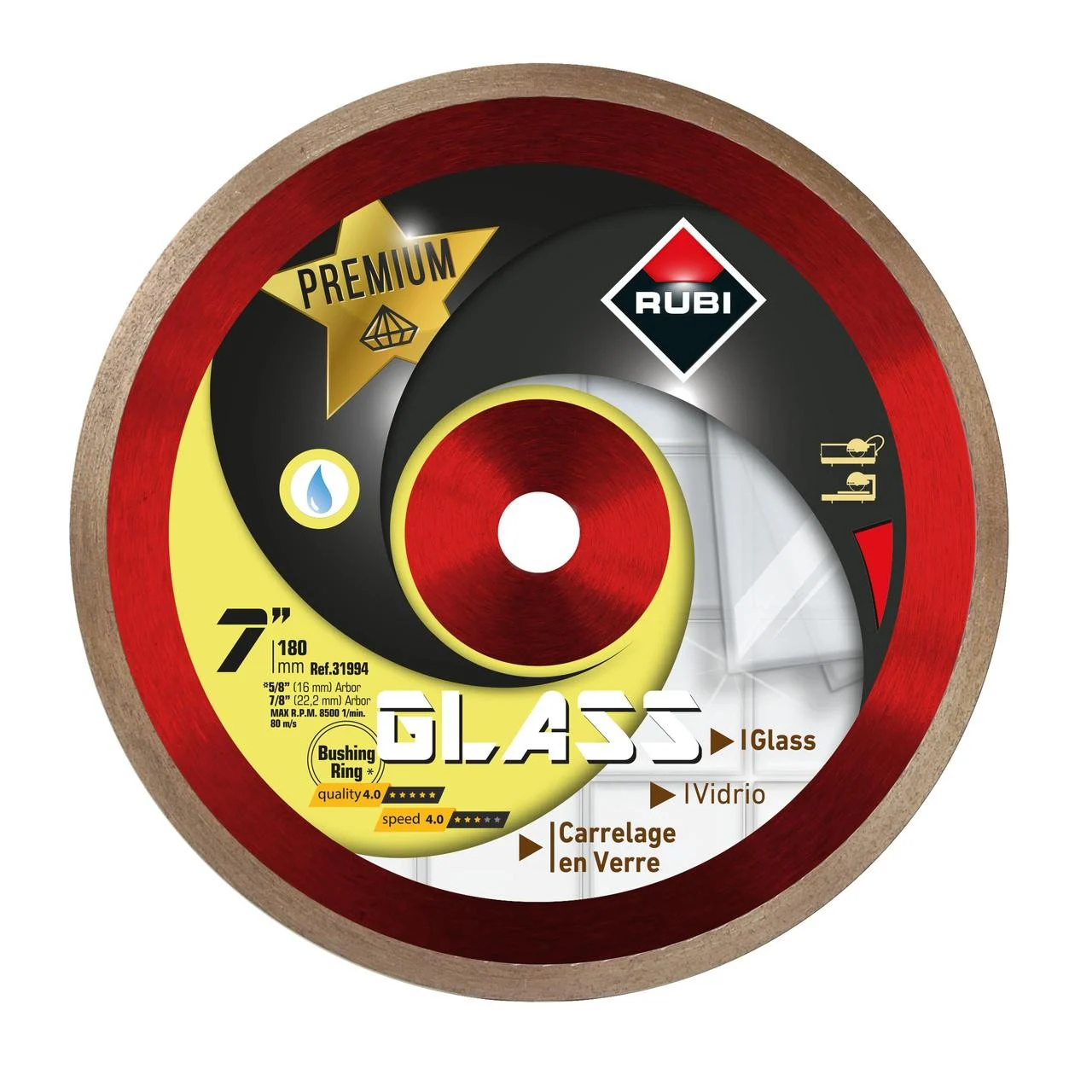 Rubi Diamond Blades BLADE GLASS 8" PREMIUM (Continuos)