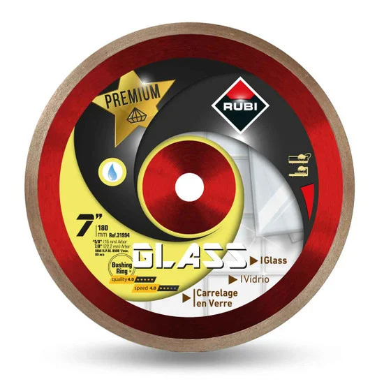 Rubi Diamond Blades BLADE GLASS 7" PREMIUM (7/8"&5/8" ARBOR) (Continuos)
