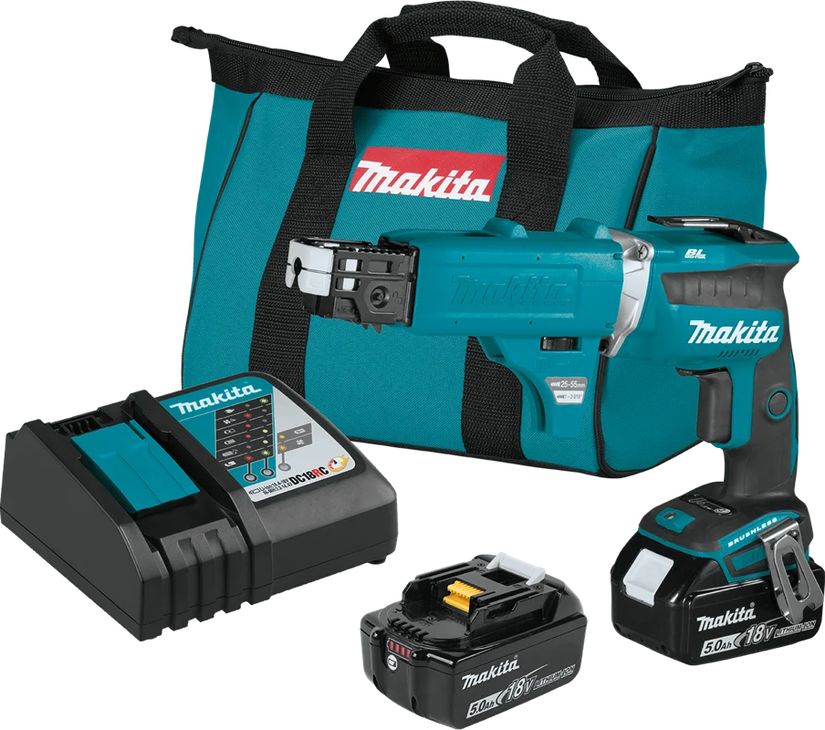 18V LXT? Lithium-Ion Brushless Cordless 4,000 RPM Drywall Screwdriver Kit, with Autofeed Magazine (5.0Ah), XSF03TX2