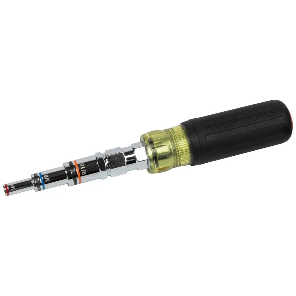 Klein Tools 32809MAG 9-in-1 Pass Through SAE Multi-Nut Driver, Magnetic