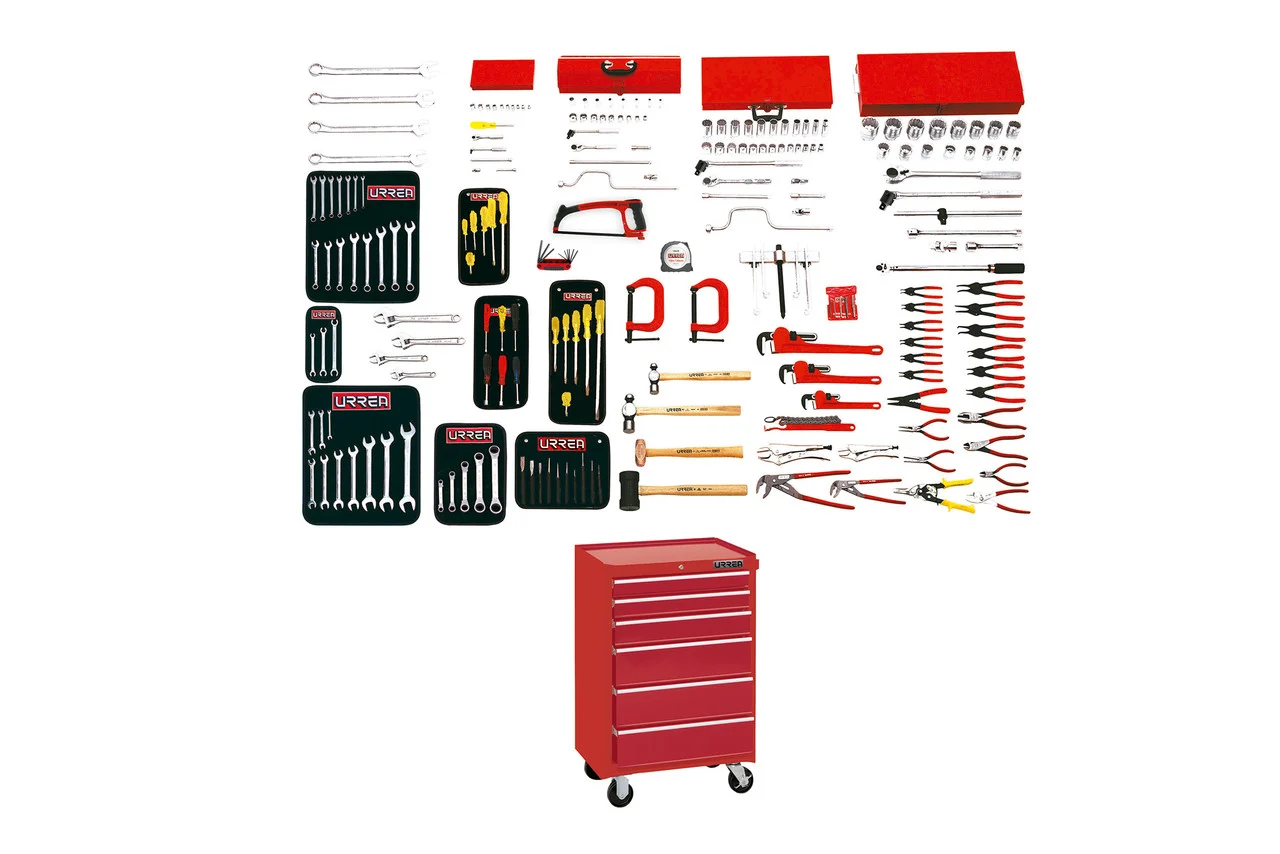 URREA 210 pc industrial intermediate sets with toolbox #99711A