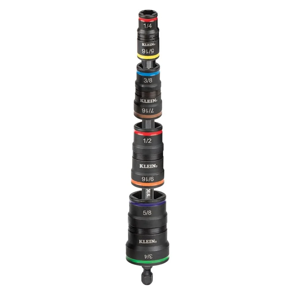 Klein Tools 32934 9-in-1 Impact Rated Flip Socket Set, SAE