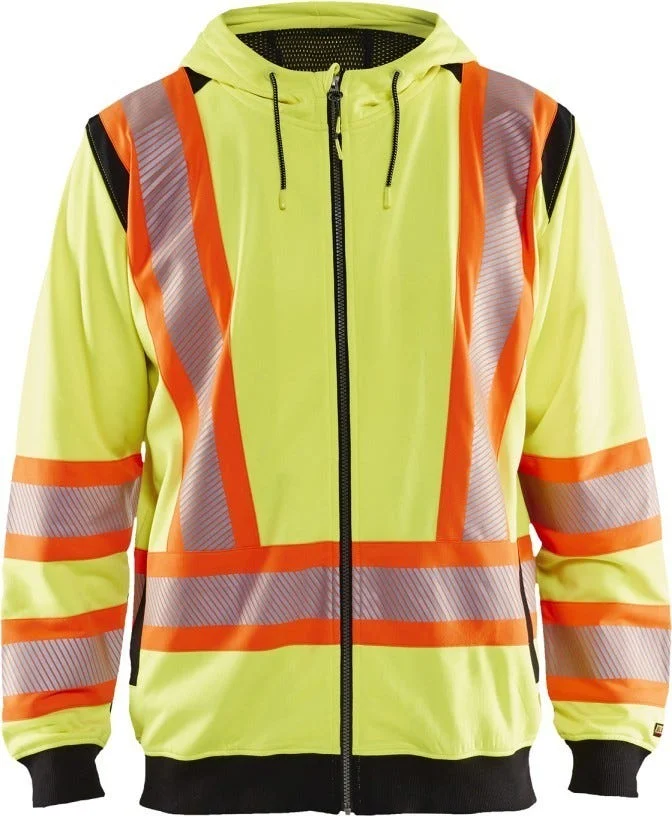 Blaklader 34481974 Hi-Vis Hooded Sweatshirt, High-Visibility Yellow / Black