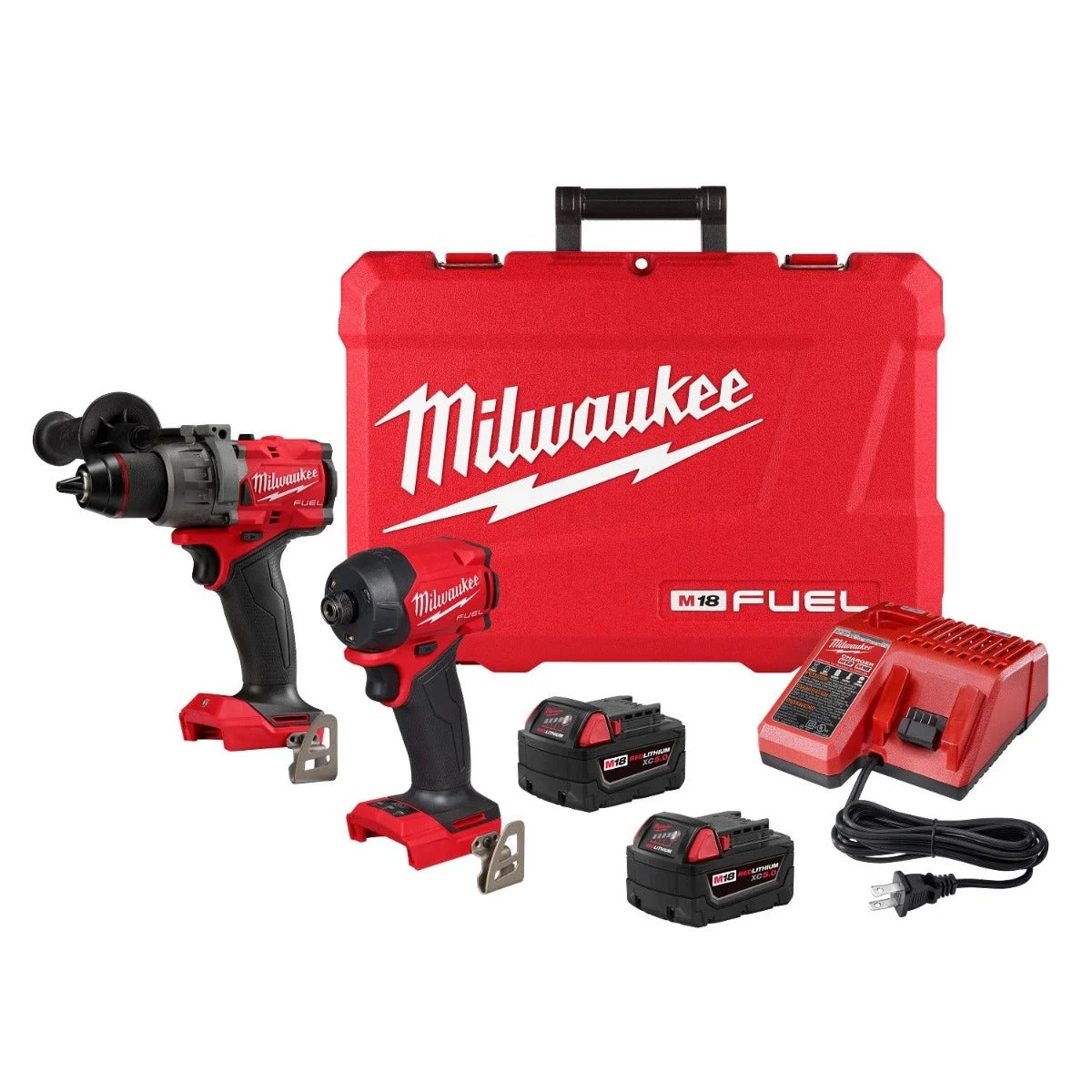 Milwaukee 3799-22 M18 FUEL Hammer Drill + Hydraulic Impact Driver 2-Tool Combo 5.0Ah Kit