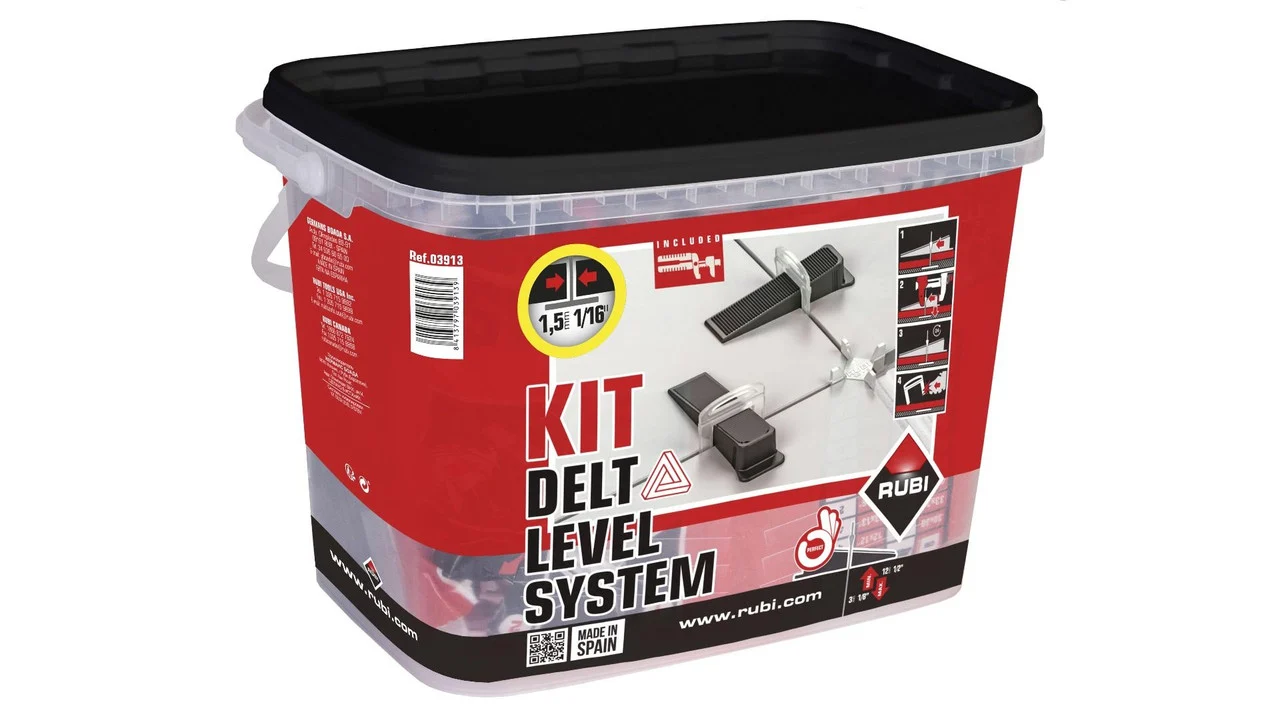 Rubi Leveling Systems Kit Kit DELTA 1/16" (1.5mm) 3-12mm (100 clips,100 wedges,P