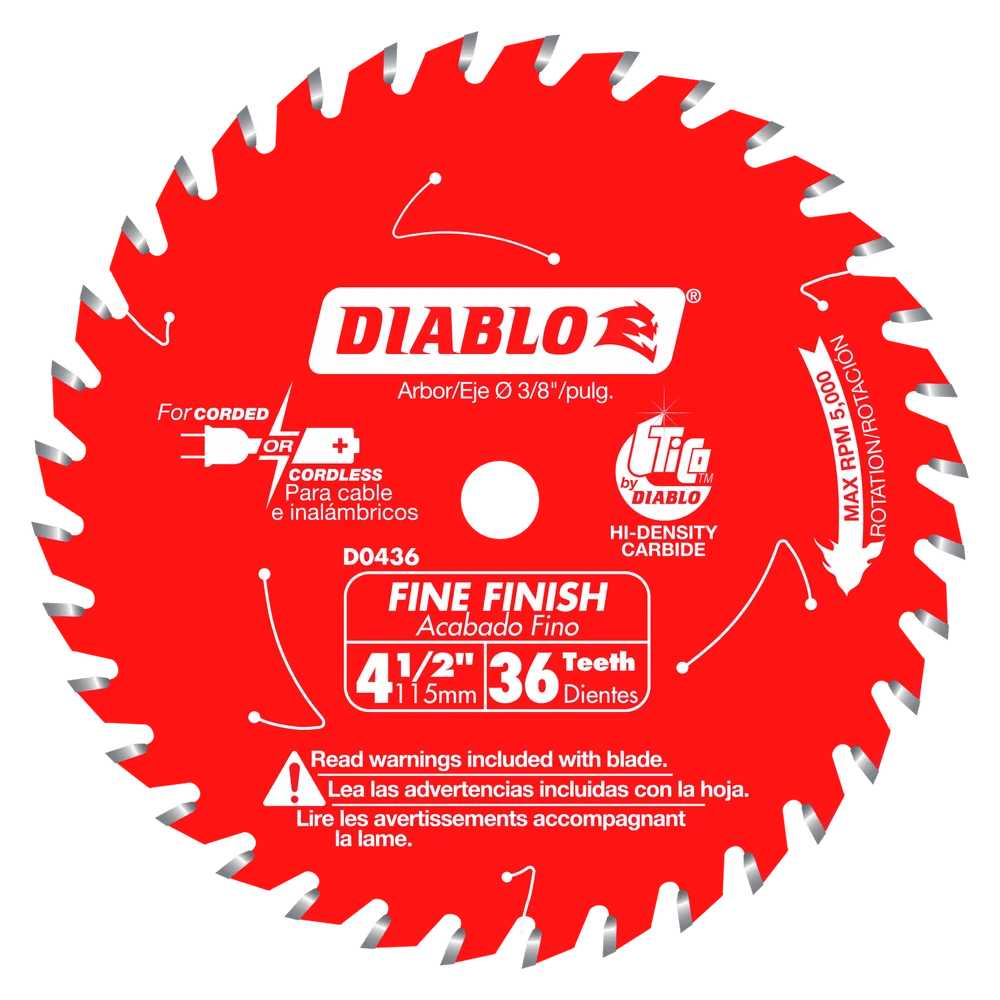 4-1/2 in. 36 Tooth Fine Finish Saw Blade - 15 per Order