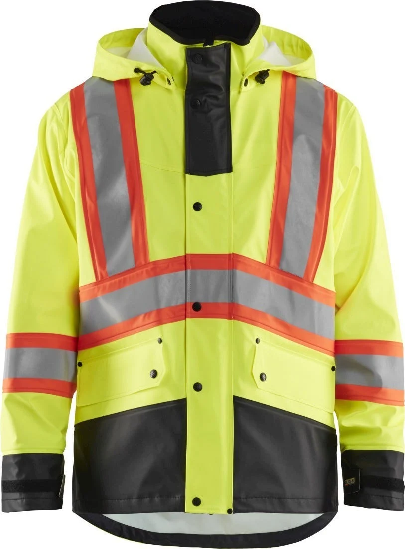 Blaklader 43192003 Hi-Vis Rain Jacket, High-Visibility Yellow / Black