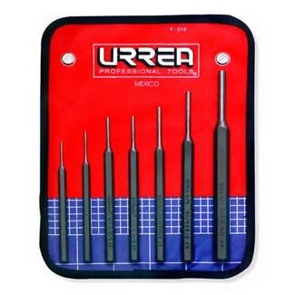 PIN PUNCH SET W/ VINYL POUCH 1/16 IN  thru 1/4 IN, 7 PC