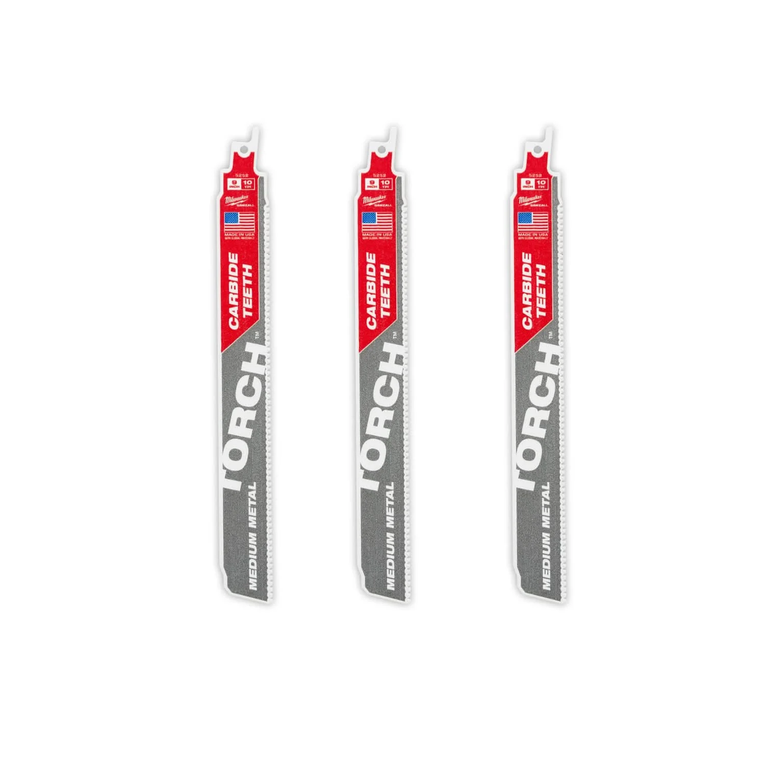Milwaukee 48-00-5352 9" 10TPI CARBIDE MEDIUM METAL 3PK