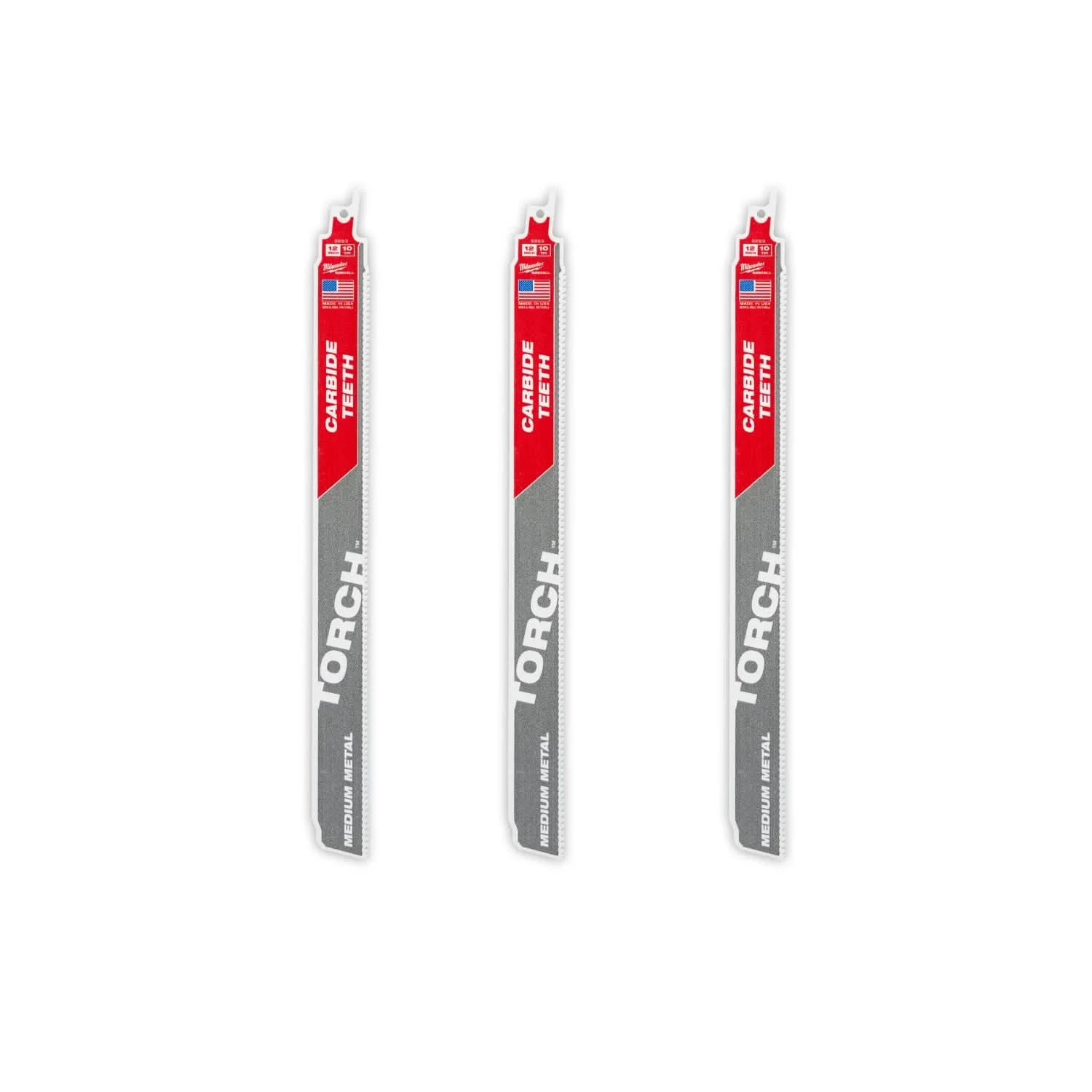 Milwaukee 48-00-5353 12" 10TPI CARBIDE MEDIUM METAL 3PK