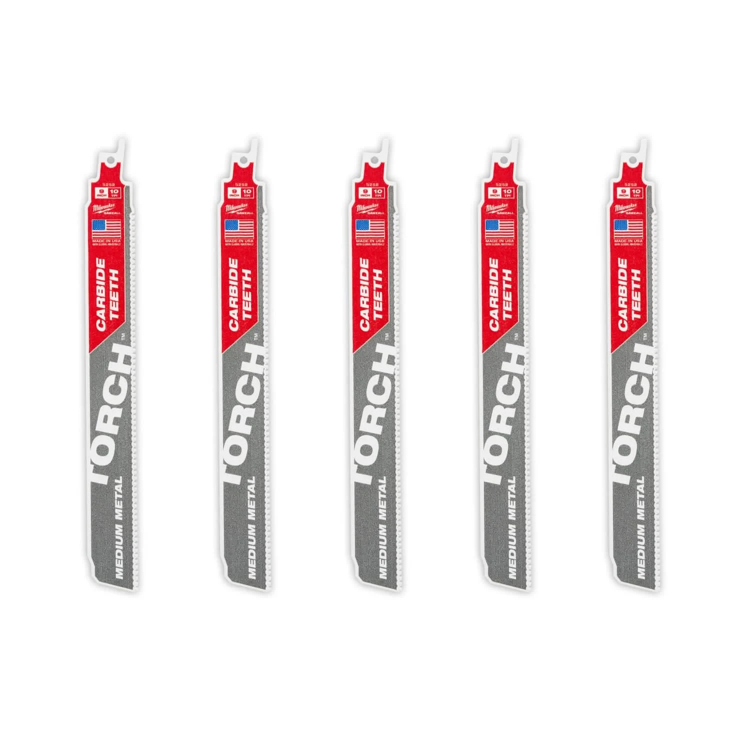 Milwaukee 48-00-5552 9" 10TPI CARBIDE MEDIUM METAL 5PK