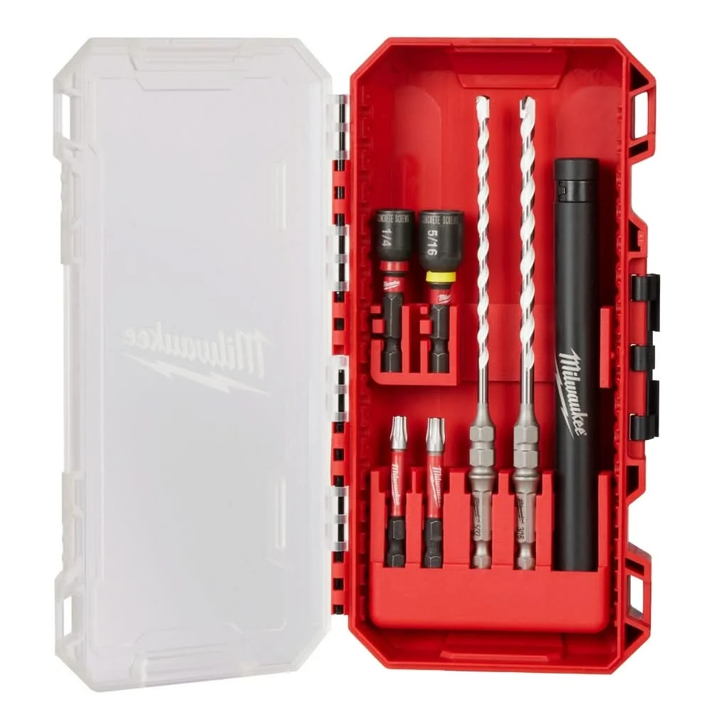 Milwaukee 48-20-8877 SHOCKWAVE Impact Duty Carbide Multi-Material Drill Bit Concrete Screw Install Set - 7PC