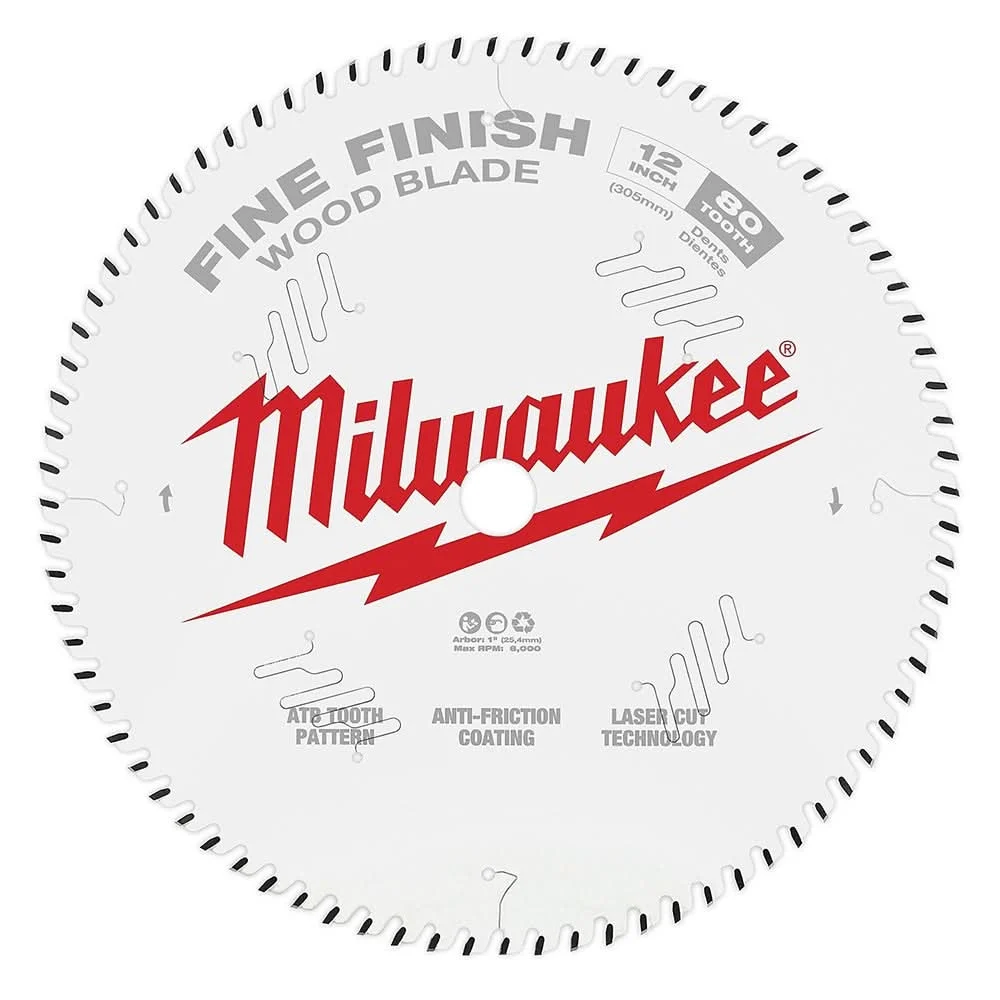Milwaukee 48-40-1224 12 in. 80-Tooth Fine Finish Circular Saw Blade
