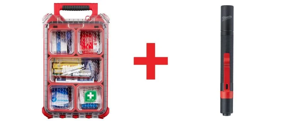 Milwaukee 79PC Class A Type III PACKOUT First Aid Kit with 100-Lumen Penlight