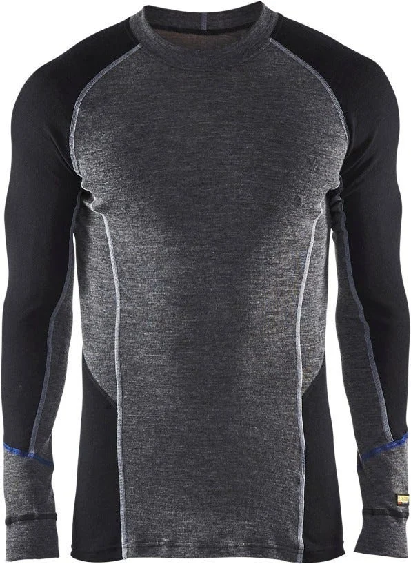 Blaklader 48971732 Underwear Crew Neck 100% Merino Warm, Grey / Black