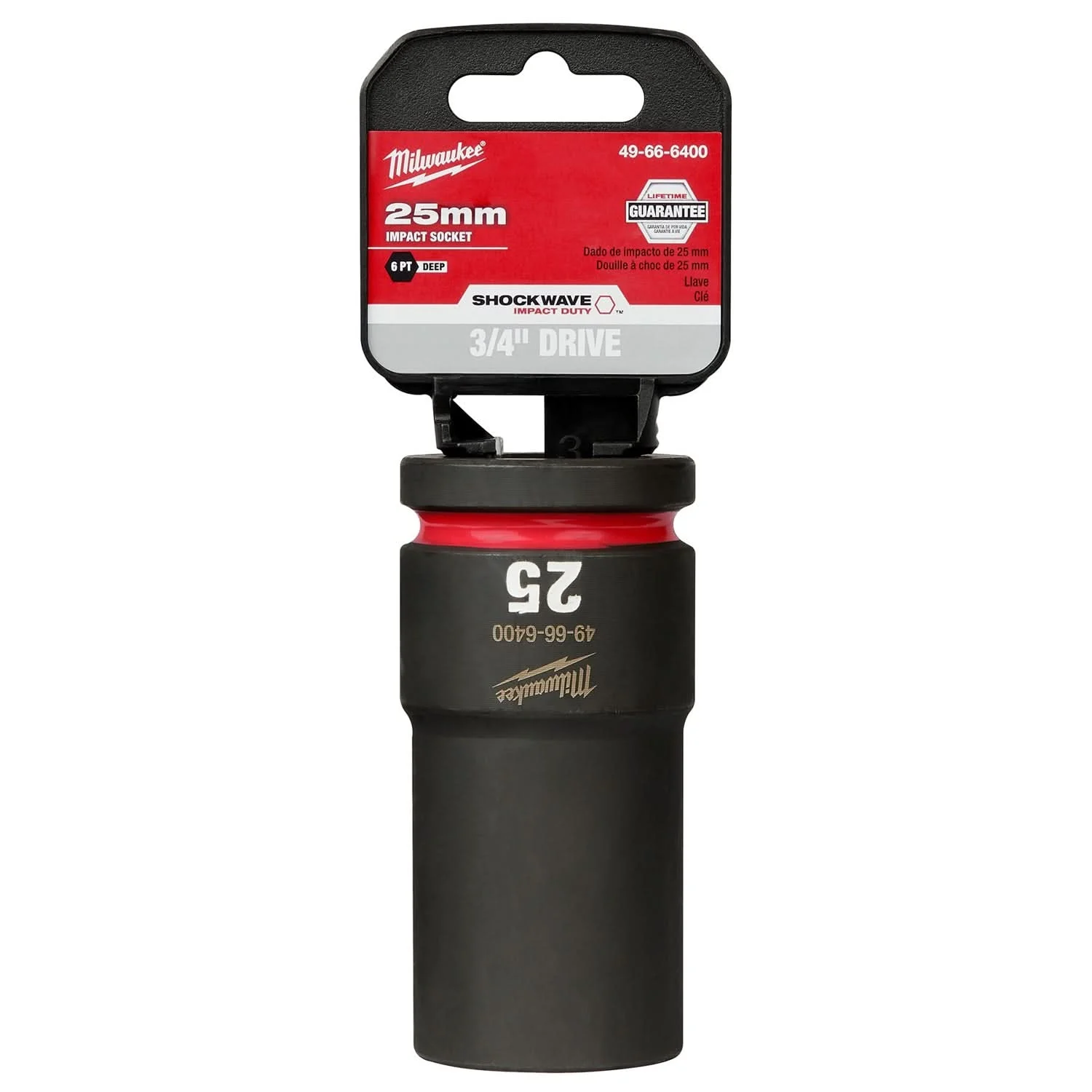 Milwaukee 49-66-6400 SHOCKWAVE Impact Duty 3/4-Inch Drive 25MM Deep 6 Point Socket
