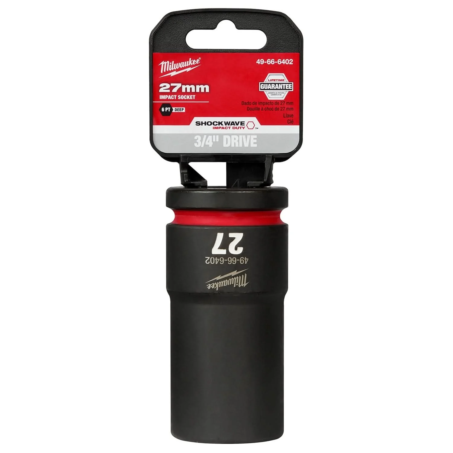 Milwaukee 49-66-6402 SHOCKWAVE Impact Duty 3/4-Inch Drive 27MM Deep 6 Point Socket
