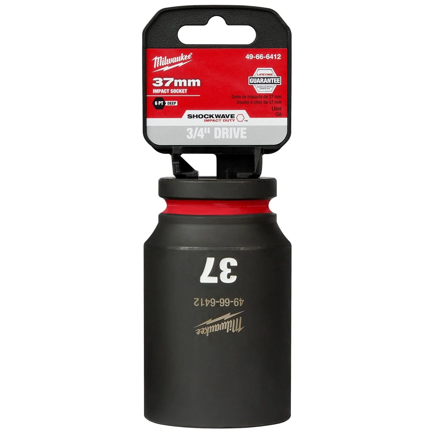 Milwaukee 49-66-6412 SHOCKWAVE Impact Duty 3/4-Inch Drive 37MM Deep 6 Point Socket