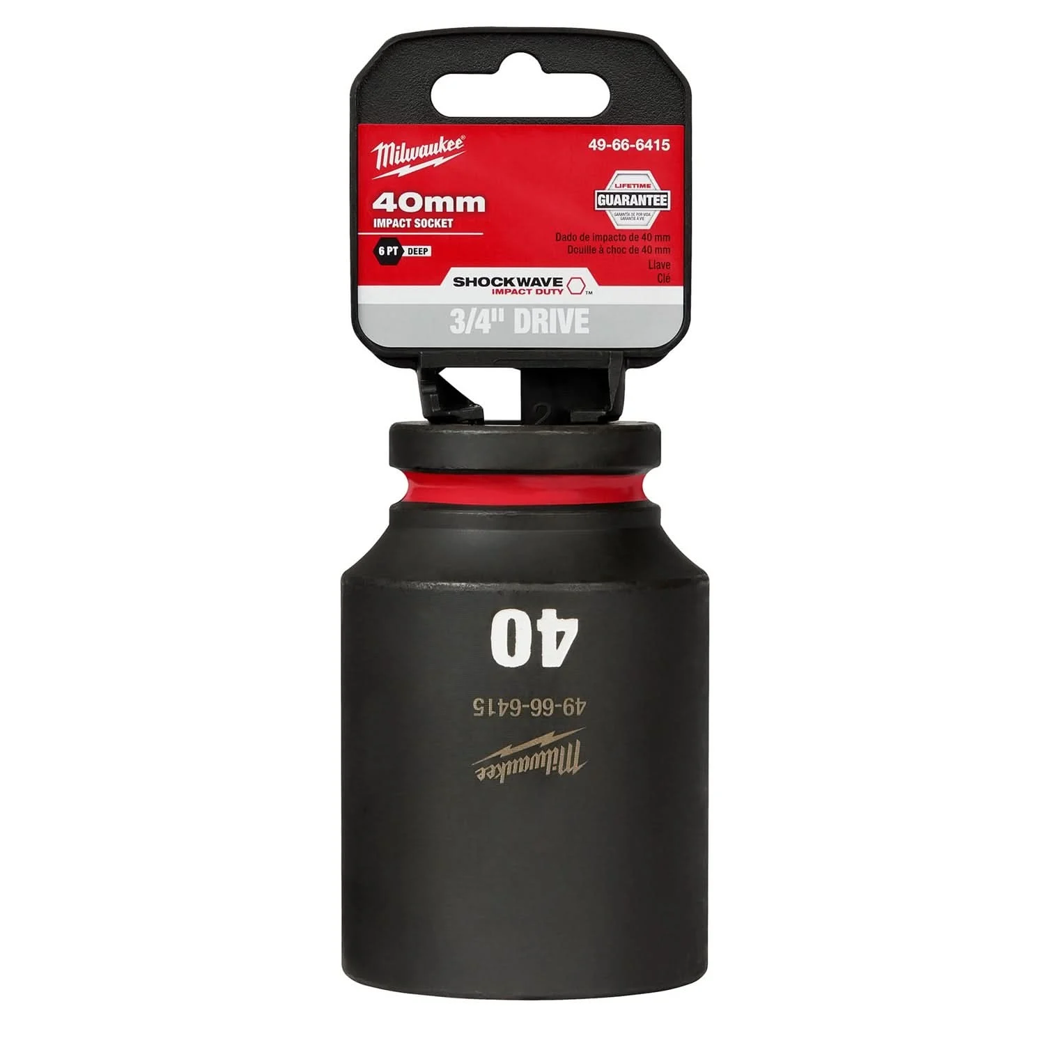 Milwaukee 49-66-6415 SHOCKWAVE Impact Duty 3/4-Inch Drive 40MM Deep 6 Point Socket