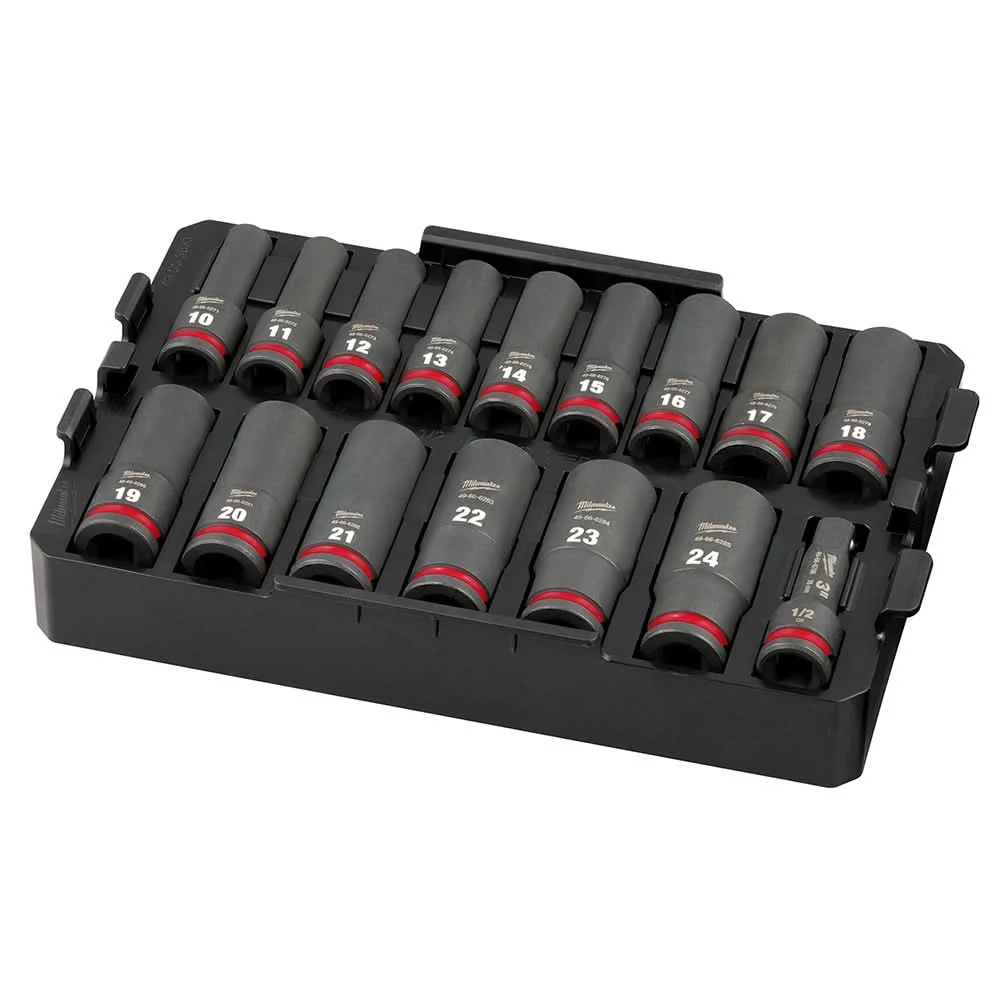 49-66-6818 SHOCKWAVE Impact Duty Socket 1/2" Dr 16PC MM TRAY Set