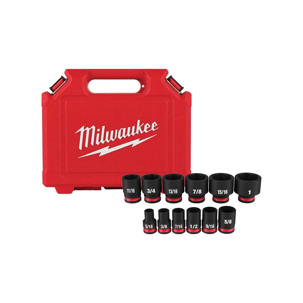 Milwaukee 12-Piece SHOCKWAVE 3/8-Inch Drive SAE Standard 6-Point Impact Duty Socket Set