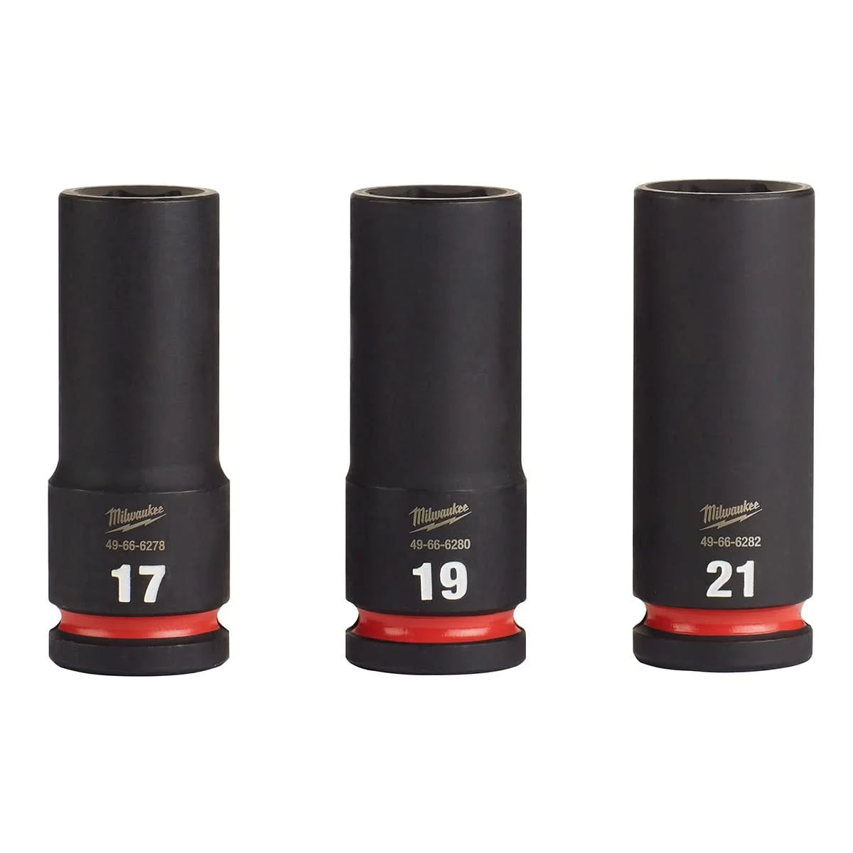 Milwaukee 49-66-7025 3-Piece SHOCKWAVE 1/2-Inch Drive Metric Deep 6-Point Impact Duty Socket Set