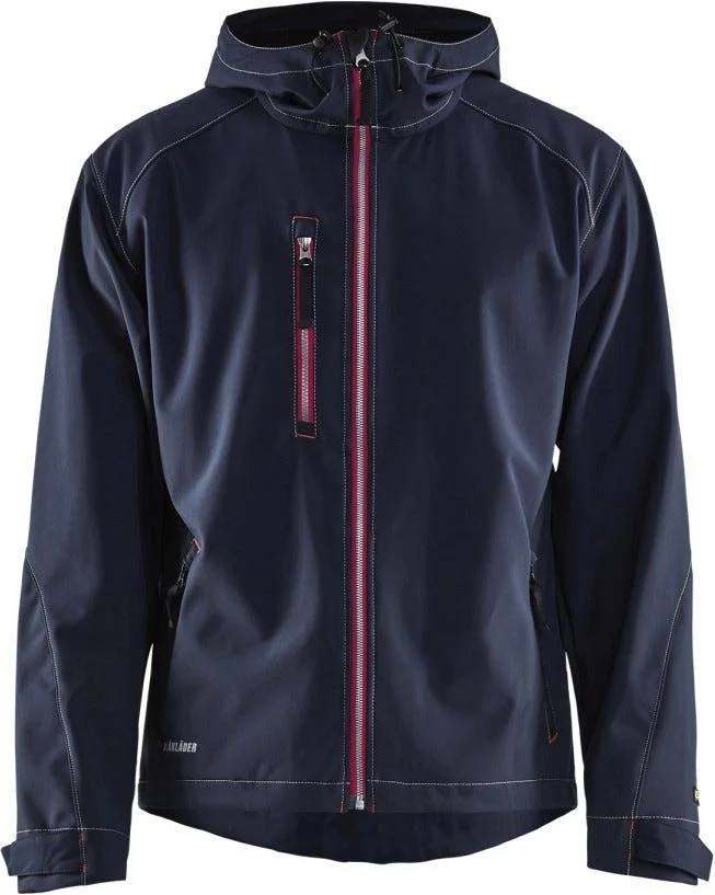 Blaklader 49392517 Pro Softshell Jacket, Dark Navy / Red