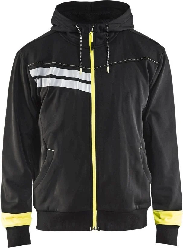 Blaklader 49582526 Visibility Hooded Sweatshirt, High-Visibility Yellow / Black