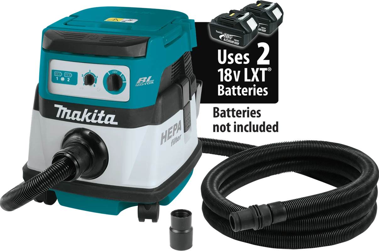 36V (18V X2) LXT? Brushless 2.1 Gallon HEPA Filter Dry Dust Extractor, Tool Only, Anti-static hose, XCV07ZX