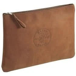Klein Tools 5136 Zipper Bag, Contractor's Leather Portfolio