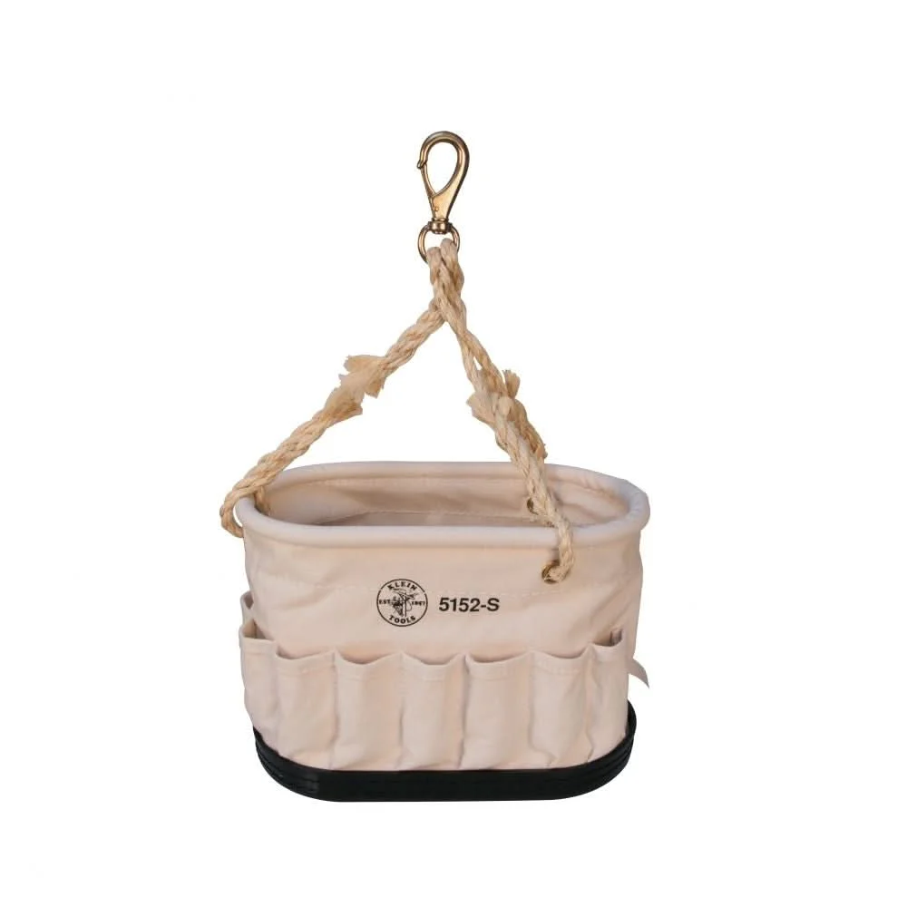 Klein Tools 5152S Canvas Bucket, 41-Pocket Oval Bucket with Swivel Snap