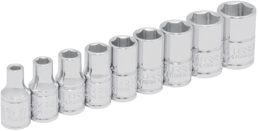 1/4" Drive 6-Point Socket 9 Pieces Set 47207
