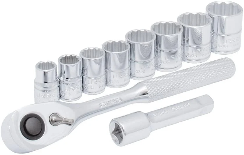 3/8" Drive Socket 10 Pieces Set With Accessories JBUA02S