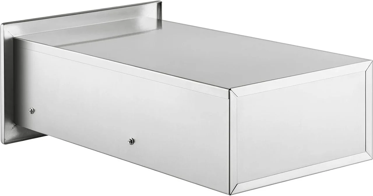 14x8.5 Inch Outdoor Kitchen Drawers Stainless Steel, Flush Mount Double Drawers,14W x 8.5H x 23D Inch, with Stainless Steel Handle, BBQ Drawers for Outdoor Kitchens or BBQ Island