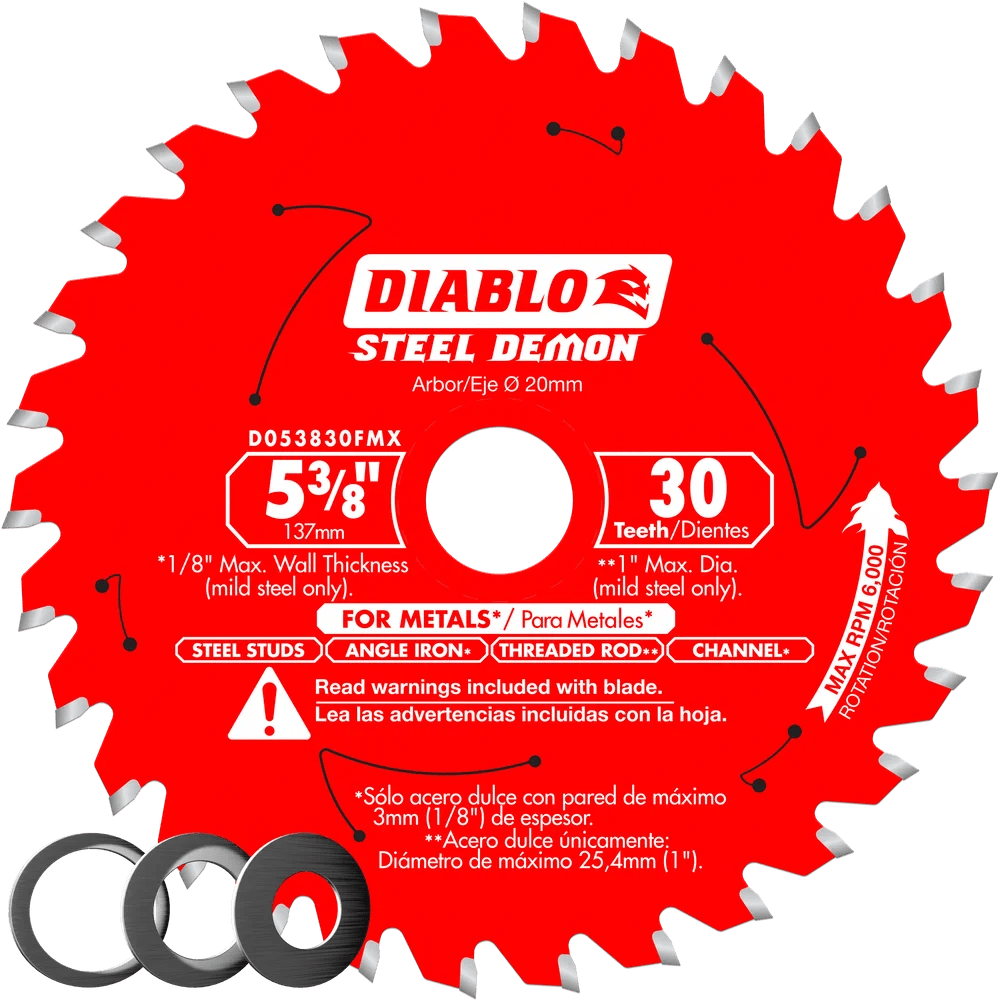 5‑3/8 in. x 30 Tooth Carbide-Tipped Saw Blade for Metal - 10 per Order