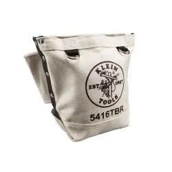 Klein Tools 5416TBR Tool Pouch, Bolt Retention Pouch, Canvas, Tunnel Connect, 5x10x9-Inch