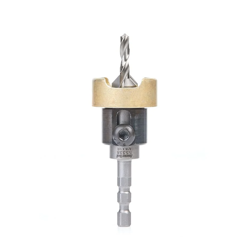 Amana Tools 55338 82 Degree Carbide Tipped Countersink, 1/2 in. Dia. x 3/16 in. Drill Dia. x 1/4 in. Shank for Festool CENTROTEC System