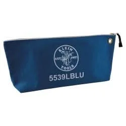 Klein Tools 5539LBLU Zipper Bag, Large Canvas Tool Pouch, 18-Inch, Blue
