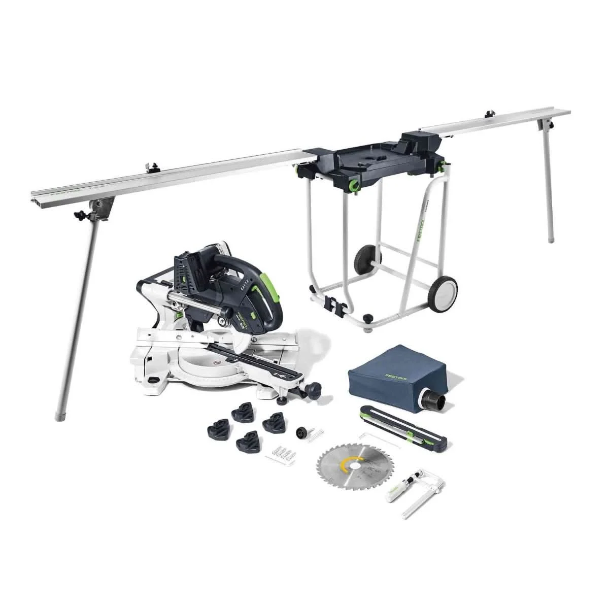 Festool Kapex KSC 60 EB Cordless Dual-18V Miter Saw Basic with Metric UG Stand and Extensions