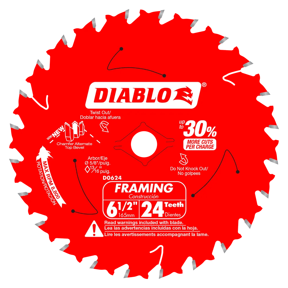 6-1/2 in. 24-Tooth Framing Saw Blade - 20 per Order