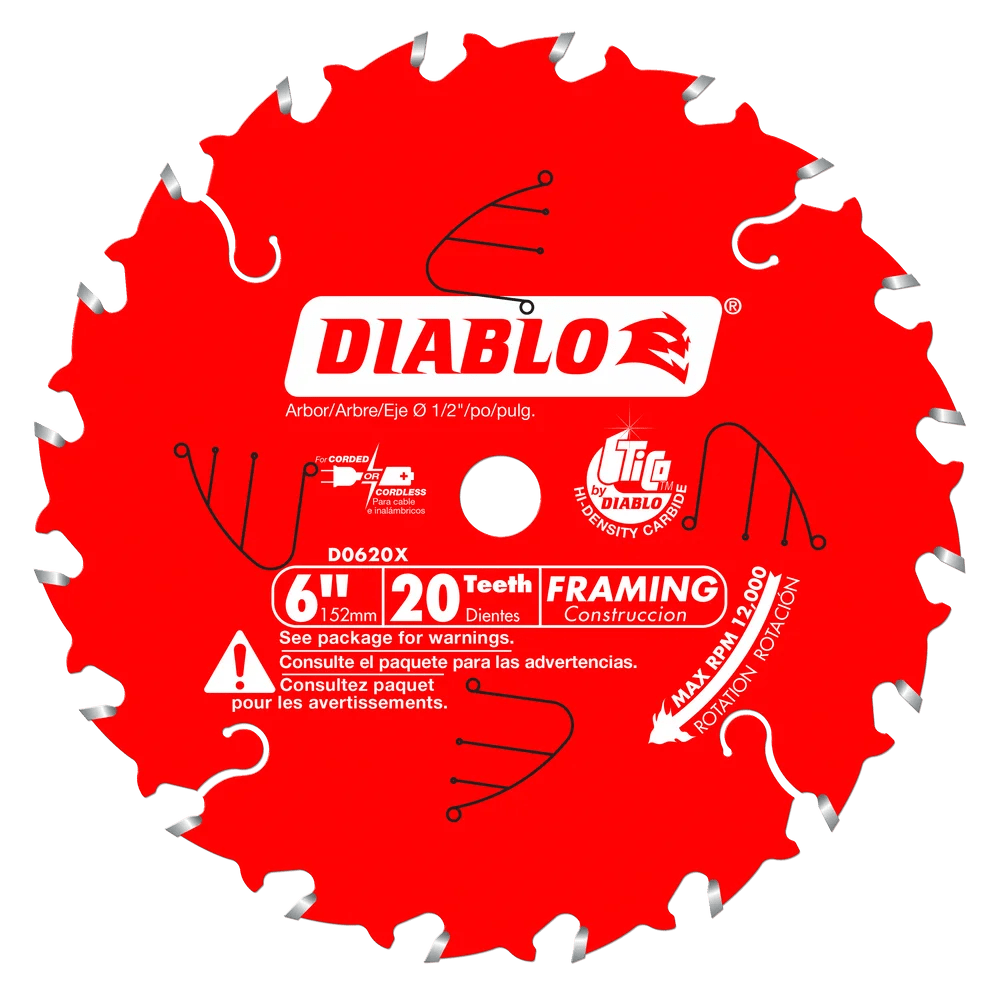 6 in. x 20 Tooth Framing Saw Blade for Porter Cable Saw Boss - 18 per Order