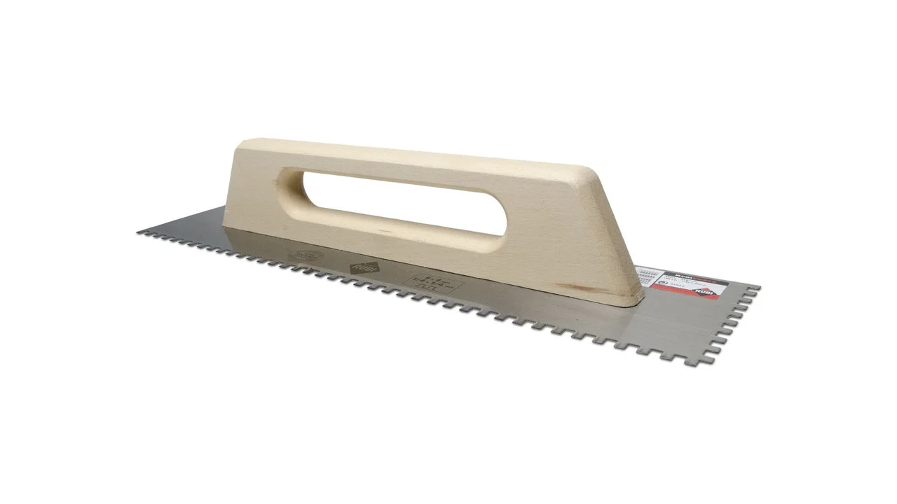 Rubi Tile Installation Tools STEEL NOTCHED trowel 19? Long 1/4? x 1/4? Wooden Ha