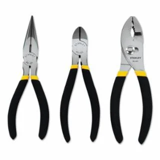 Stanley 3-Piece Basic Plier Sets, 6 in, Diagonal/Long Nose/Slip Joint